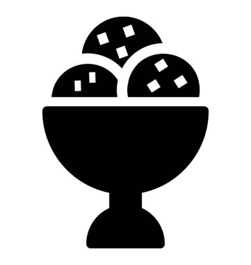 Glif vektör buz krem kepçe simgesi