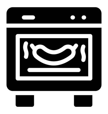Glif vektör pişirme fırın simgesi