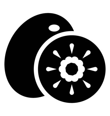 Meyve katı vektör, kivi simgesi