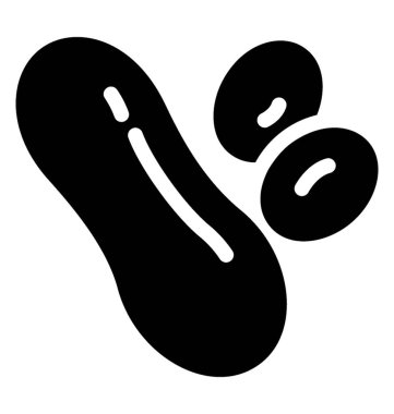 Somun, fıstık simgesi katı vektör