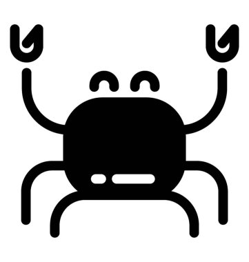 Deniz ürünleri katı vektör, Yengeç simgesi