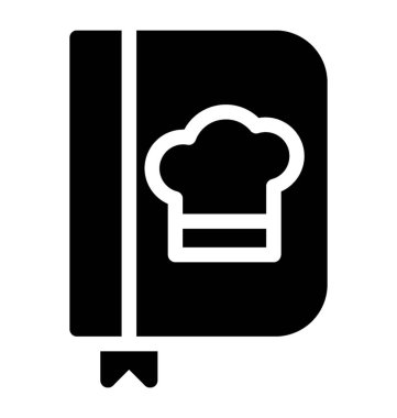 Tarifi kitap simgesi katı vektör 