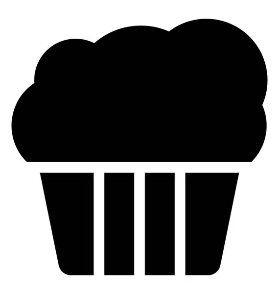 Glifo Cupcake Icono Vector — Vector de stock