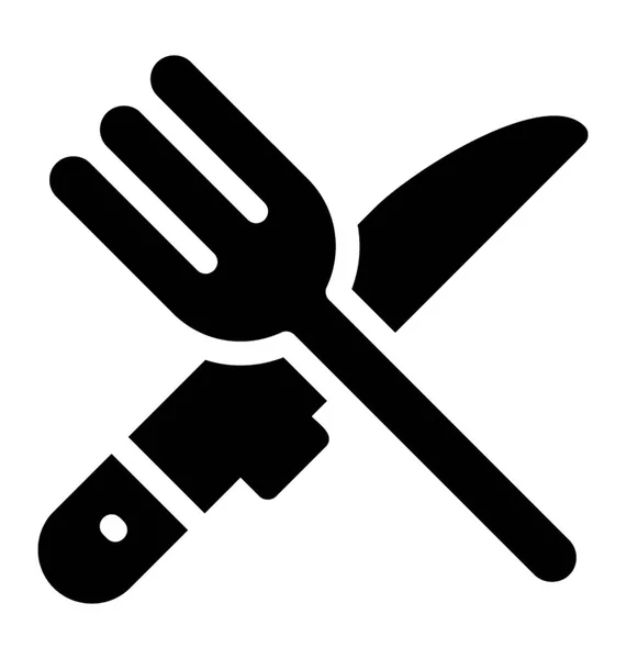 Cutlery Icon Glyph Vector — Stock Vector