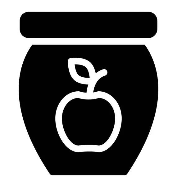 Apfelmarmelade Symbol Glyphen Vektor — Stockvektor