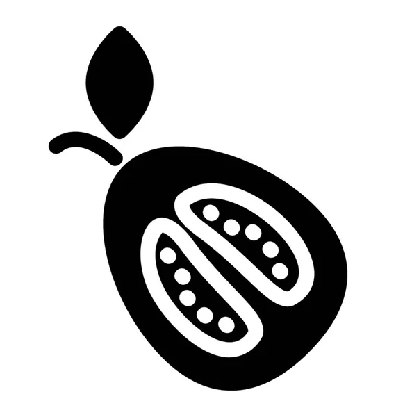 Guaven Scheiben Symbol Glyphe — Stockvektor