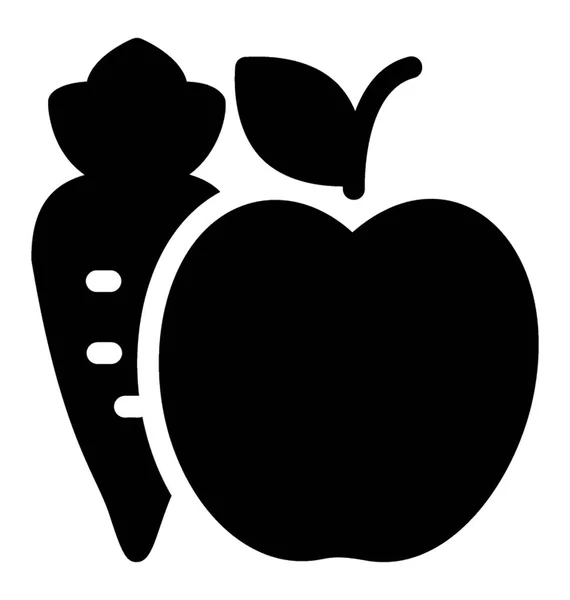 Obst Und Gemüse Symbol Glyphen Vektor — Stockvektor