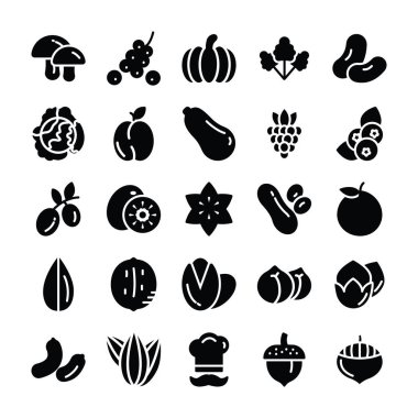 Gıda paketi Restoran Menü, telefon simgeleri ve diğer tasarım projeleri için özel olarak tasarlanmış. Glif simgesi bu set gıda görüntüleme ve maddeler sağlık kavramı ile yemek. Kullanmak için basılı tutun. 