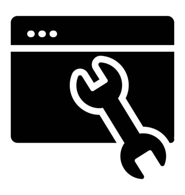 Web ayar aracı simge vektör katı tasarım