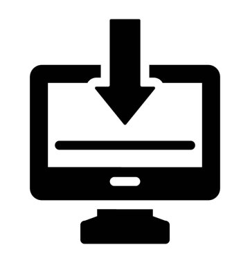 Online bilgisayar indirme simge vektör
