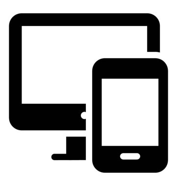 Teknolojik cihazlar simgesi katı tasarım