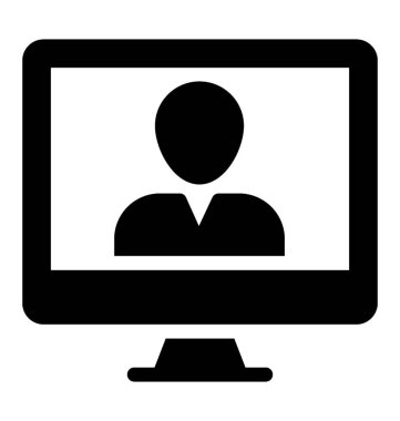 Katı video arama simge, simge vektör