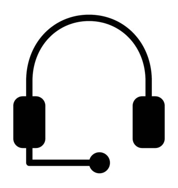 Kulaklık mikrofon simgesi katı tasarım