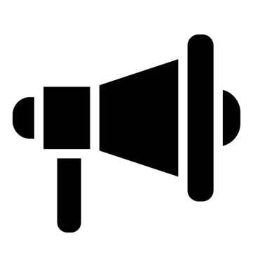 Megafon simgesi katı tasarım