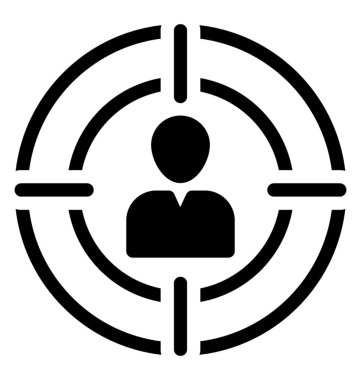 Kullanıcı odağı simge vektör katı tasarım