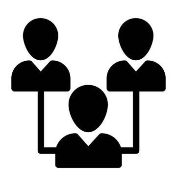 Bir grup insan birbirlerine, ekip çalışması simge vektör