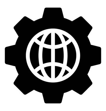 Genel ayar simgesi katı tasarım vektör