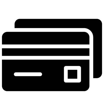 ATM kartı simgesi katı tasarım vektör