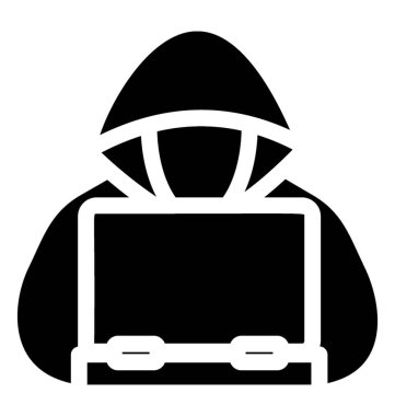 Katı hacker simge, simge vektör