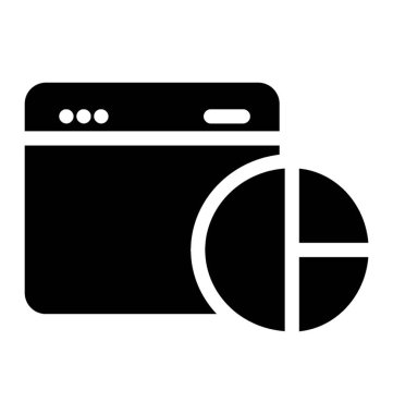 Katı web analytics simge vektör 