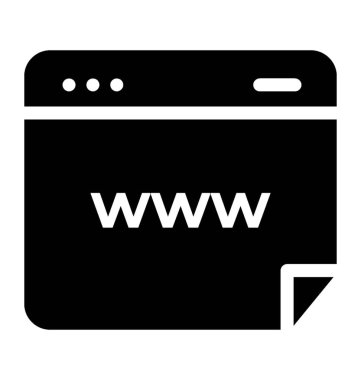 Katı world wide web simge vektör