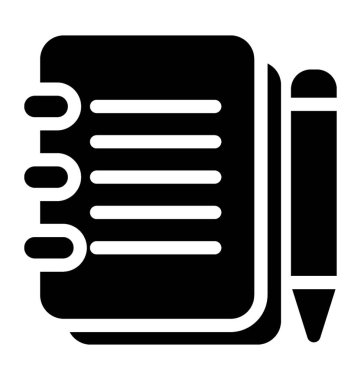 Kitap simgesini, glif vektör başvurun