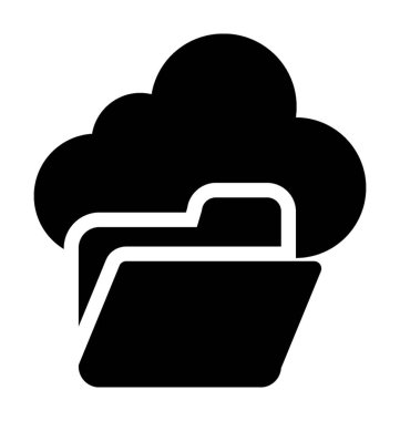 Katı bulut klasör simge vektör