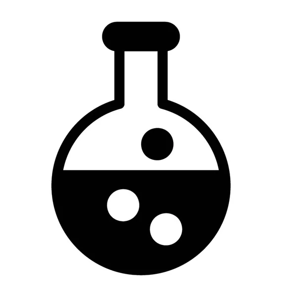 Ikona Chemické Baňky Pevném Provedení — Stockový vektor