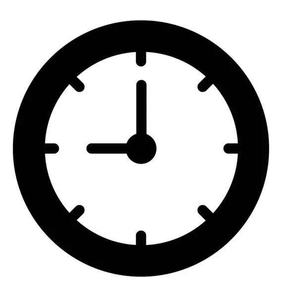 Reloj Sólido Icono Vector — Vector de stock