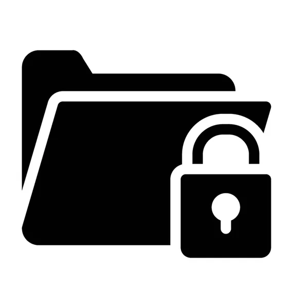 Document Security Icon Solid Vector Design Folder Lock — Stock Vector