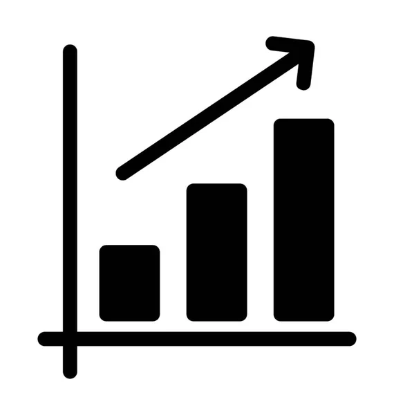 Icono Gráfico Barras Diseño Sólido — Vector de stock