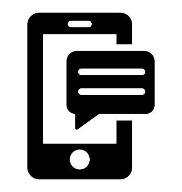 Glif vektör tasarımı metin ileti simgesi