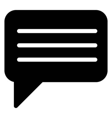 Sohbet balonu simgesinin, glif vektör tasarımı