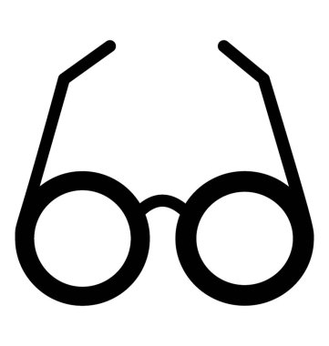 Gözlük simgesi, glif vektör tasarımı