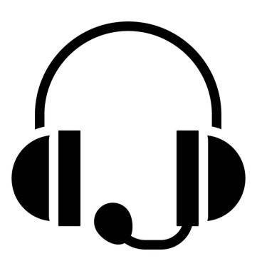 Bir kulaklık ile mikrofon simgesi, katı tasarım