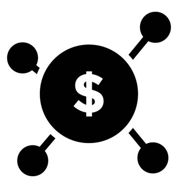 Para ağ simgesini, glif vektör tasarımı