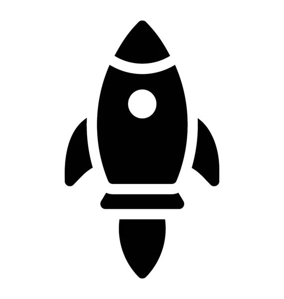 Rocket Icon Glyph Vector Design — Stock Vector