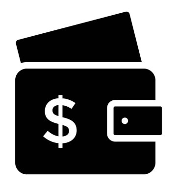 M-cüzdan simgesi, katı vektör tasarımı