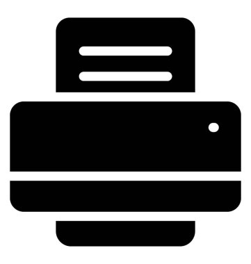 Yazıcı simgesi, katı vektör tasarımı