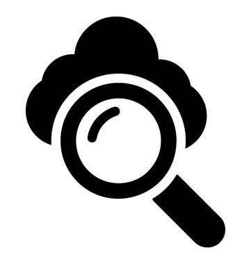 Bir bulut, bulut arama simgesi arama bir büyüteç