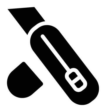 Kağıt kesici simgesi, katı vektör tasarımı