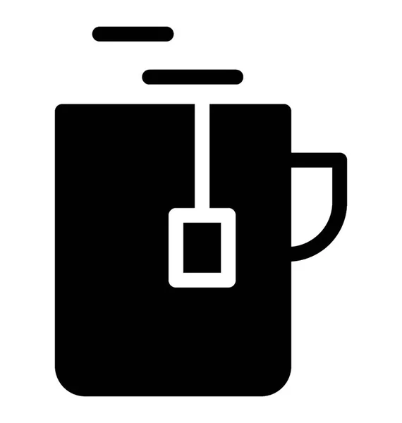 Diseño Vectorial Sólido Del Icono Taza — Vector de stock