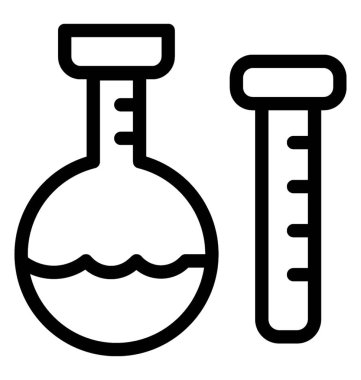 Laboratuvar aksesuarları simgesi, çizgili Tema