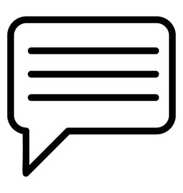 Sohbet balonu simgesinin, çizgi vektör tasarımı