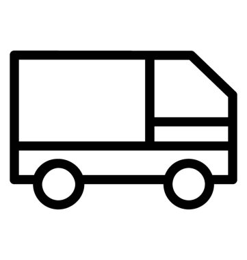 Kamyon simgesi, çizgi vektör tasarımı