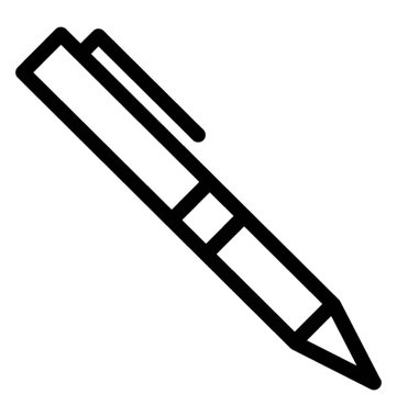 Kalem simgesi, çizgi vektör tasarımı