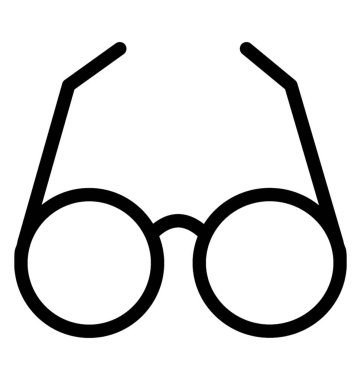 Gözlük simgesi, çizgi vektör tasarımı