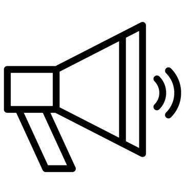 Megafon simgesi, çizgi vektör tasarımı.