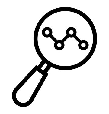 Eğilim analizi simgesi, çizgi vektör tasarımı