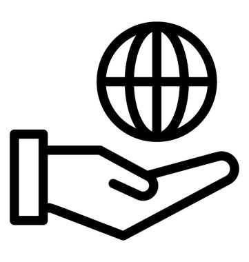 Global Hizmetler simgesi, çizgili Tema